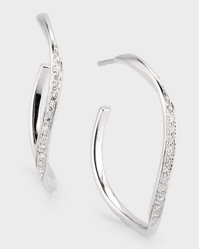 18K White Gold Marrakech Hoop Earrings with Diamonds